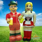 Opblaasbaar Tiroler stel – perfect decor voor een huwelijksfeest met lederhosen, dirndl en heel veel liefde.
