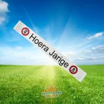 Feestende Vrouw banner - sjerp "HOERA JARIGE 40 jaar"