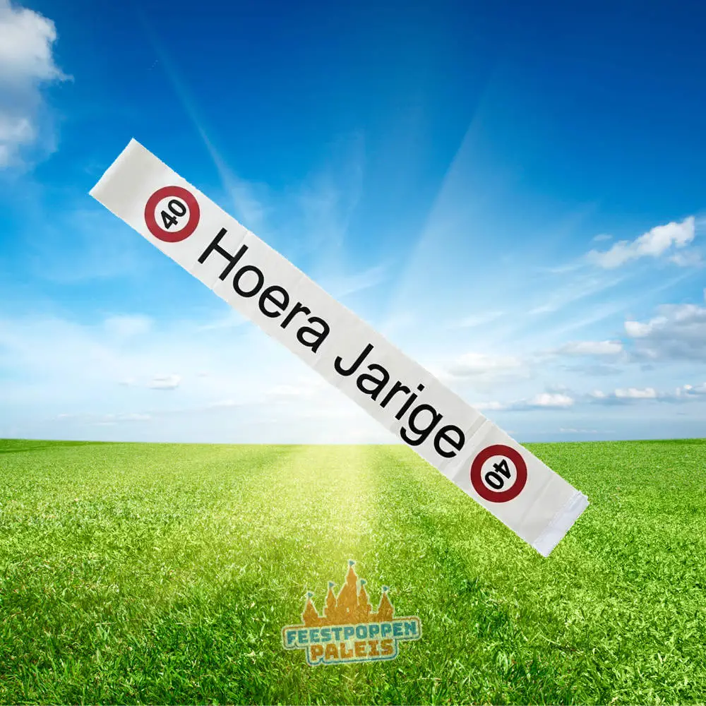 Feestende Vrouw banner - sjerp "HOERA JARIGE 40 jaar"