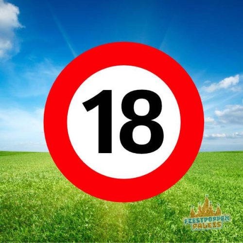Leeftijdsbanner - verkeersbord 18 jaar