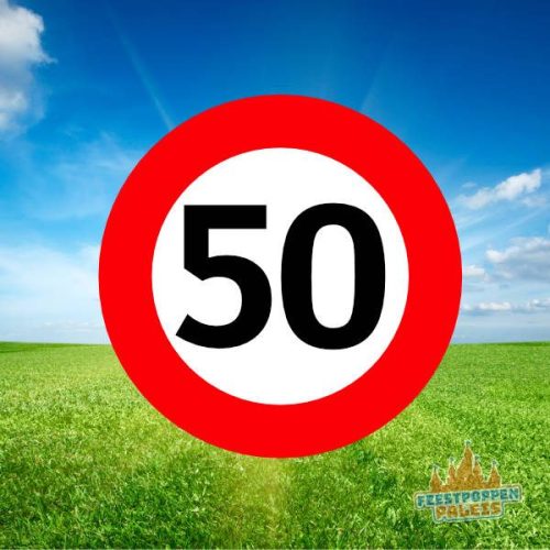 Leeftijdsbanner - verkeersbord 50 jaar