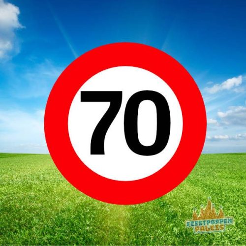 Leeftijdsbanner - verkeersbord 70 jaar