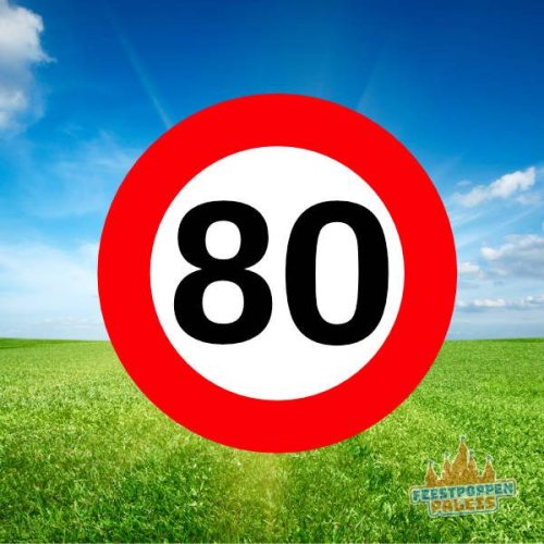 Leeftijdsbanner - verkeersbord 80 jaar