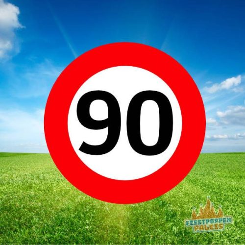 Leeftijdsbanner - verkeersbord 90 jaar