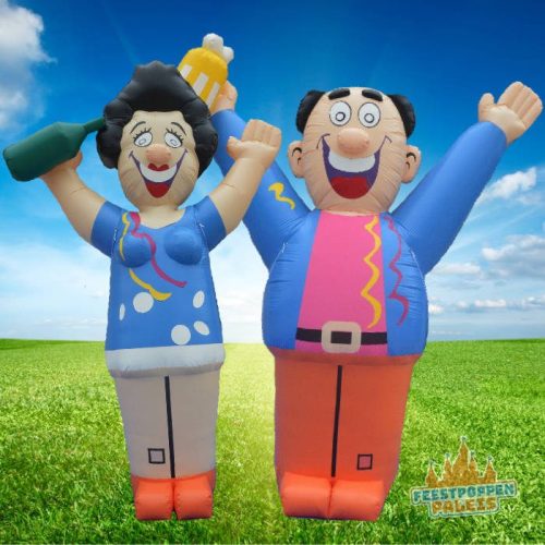 Opblaaspop echtpaar Party L – samen dansend de jaren door, ideaal voor een trouwdag of jubileum met humor.