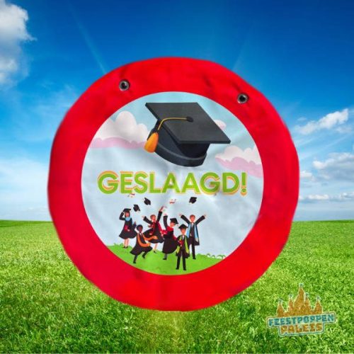 banner - verkeersbord geslaagd